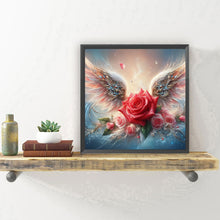 Load image into Gallery viewer, Red Rose With Feather Wings 30*30CM(Canvas) Full Round Drill Diamond Painting
