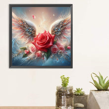 Load image into Gallery viewer, Red Rose With Feather Wings 30*30CM(Canvas) Full Round Drill Diamond Painting
