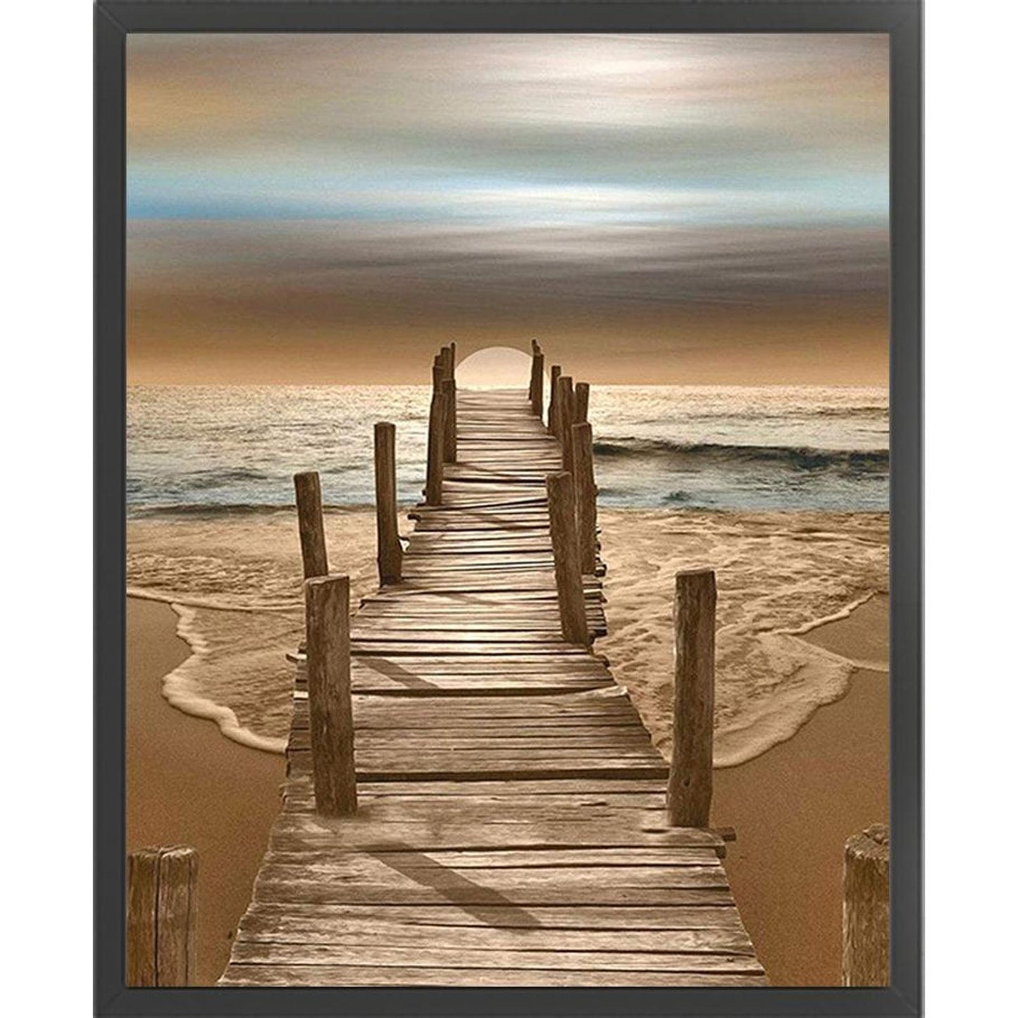 Beach - Full 14CT Counted Cross Stitch 36x46CM - Huacan