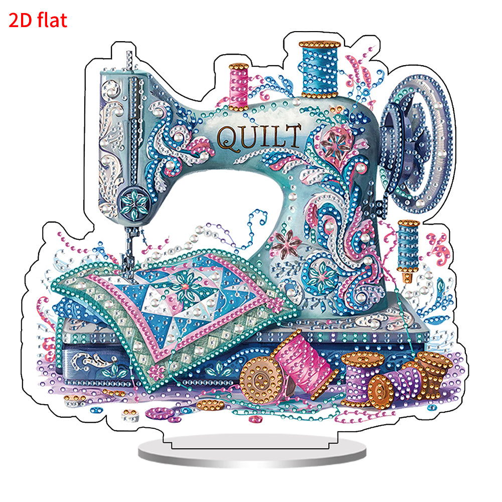 2D Flat Flower Stitch Machine DIY Diamond Painting Desktop Ornaments Kit