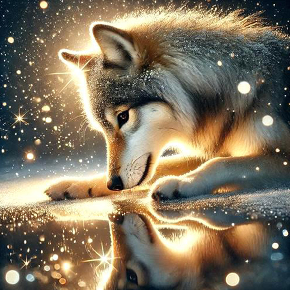 Snow Wolf 30*30CM(Canvas) Full Round Drill Diamond Painting