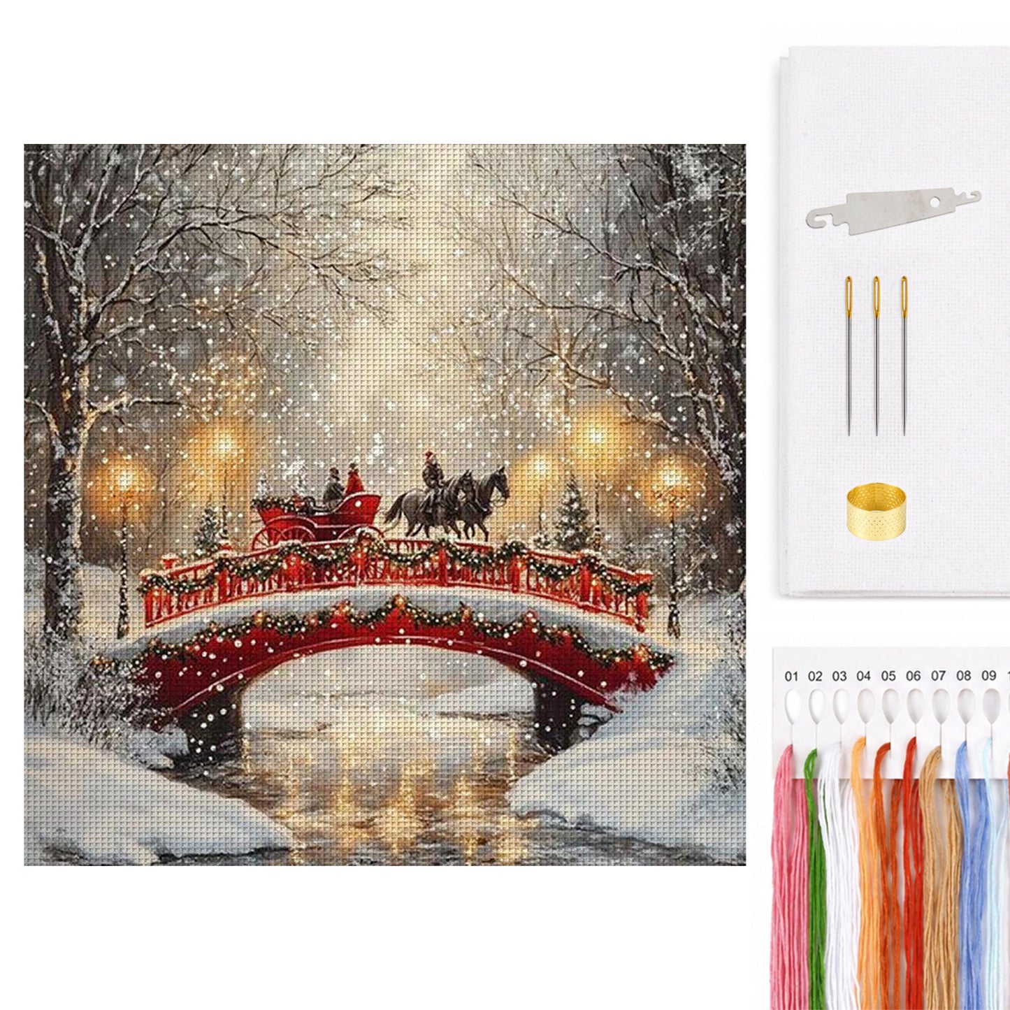 Christmas Forest - Full 14CT Counted Cross Stitch 40x40CM - Yishu