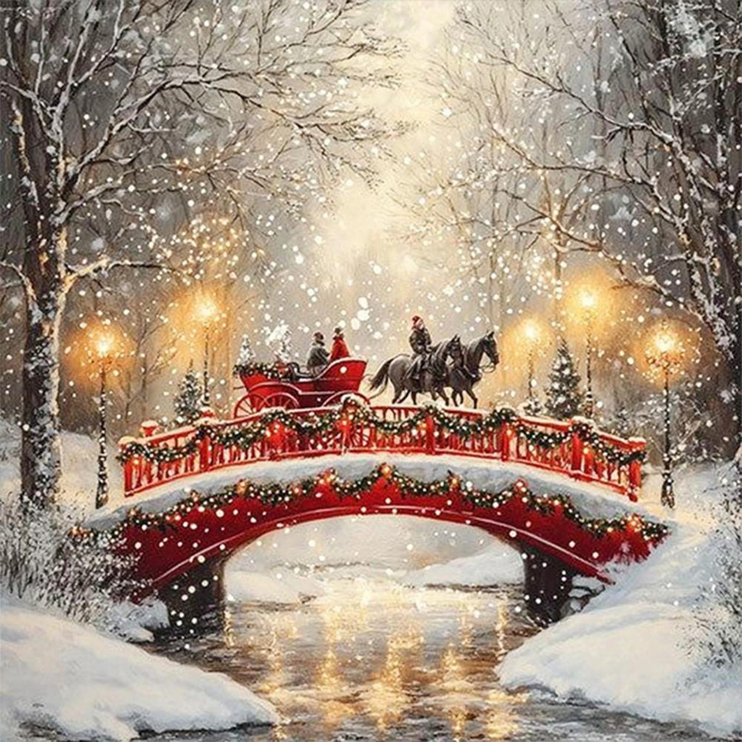 Christmas Forest - Full 14CT Counted Cross Stitch 40x40CM - Yishu