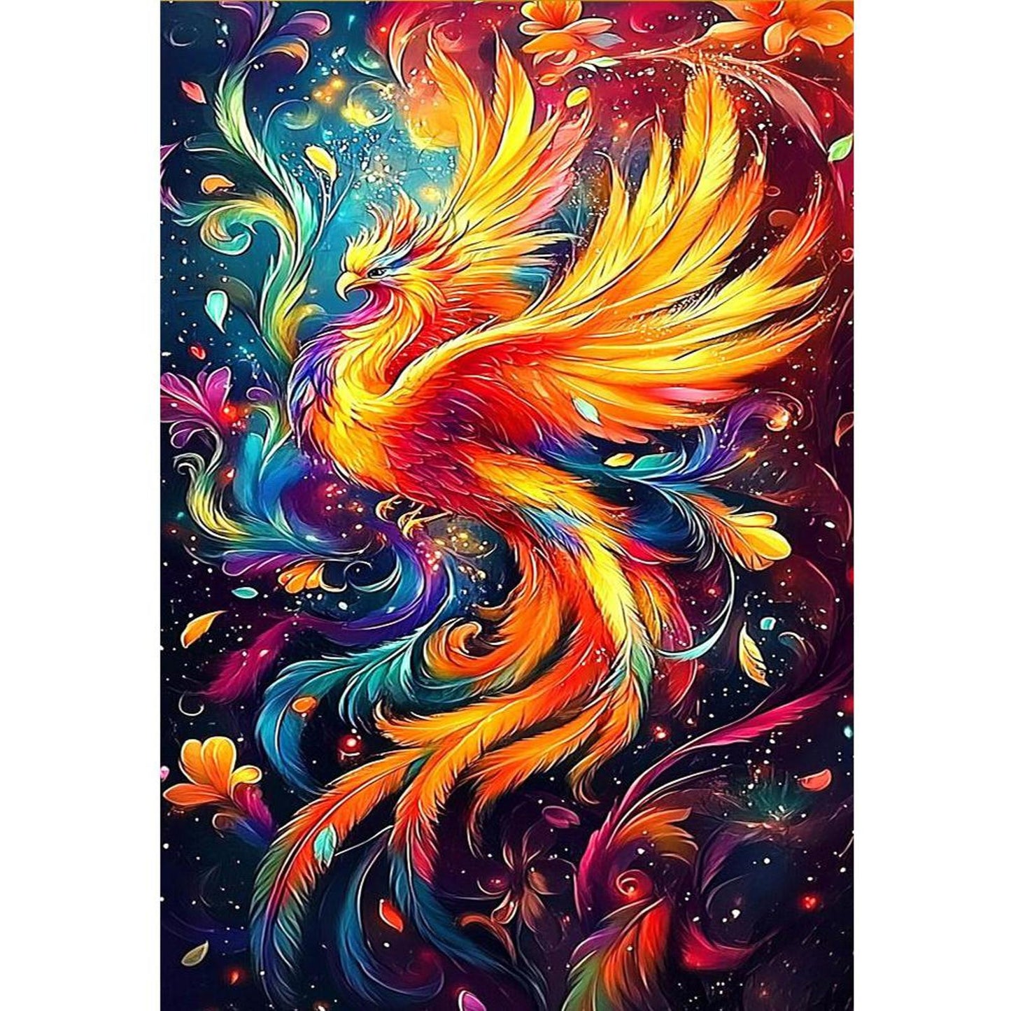 Flying Phoenix - Full 9CT Stamped Cross Stitch 60x88CM - Band(43Colors）
