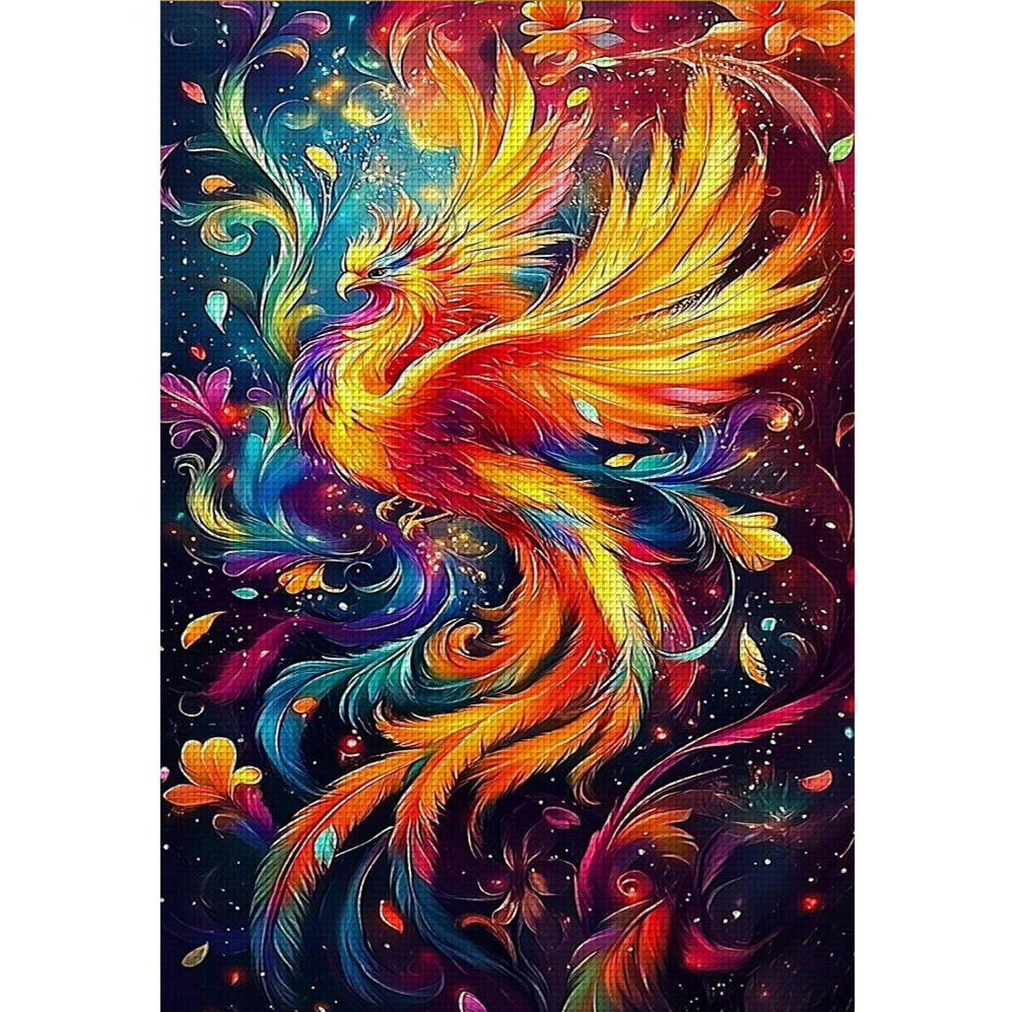 Flying Phoenix - Full 9CT Stamped Cross Stitch 60x88CM - Band(43Colors）