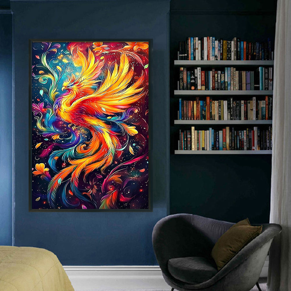 Flying Phoenix - Full 9CT Stamped Cross Stitch 60x88CM - Band(43Colors）