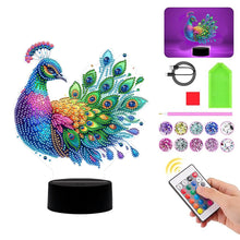 Load image into Gallery viewer, DIY Peacock Diamond Art Painting Lamp Double Sided Diamond Painting Night Light
