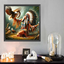 Load image into Gallery viewer, Eagle And Indian Woman 40*40CM(Canvas) Full Round Drill Diamond Painting
