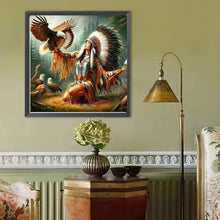 Load image into Gallery viewer, Eagle And Indian Woman 40*40CM(Canvas) Full Round Drill Diamond Painting
