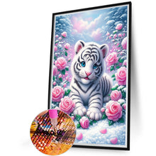 Load image into Gallery viewer, Rose, White Tiger 40*60CM(Canvas) Full Round Drill Diamond Painting
