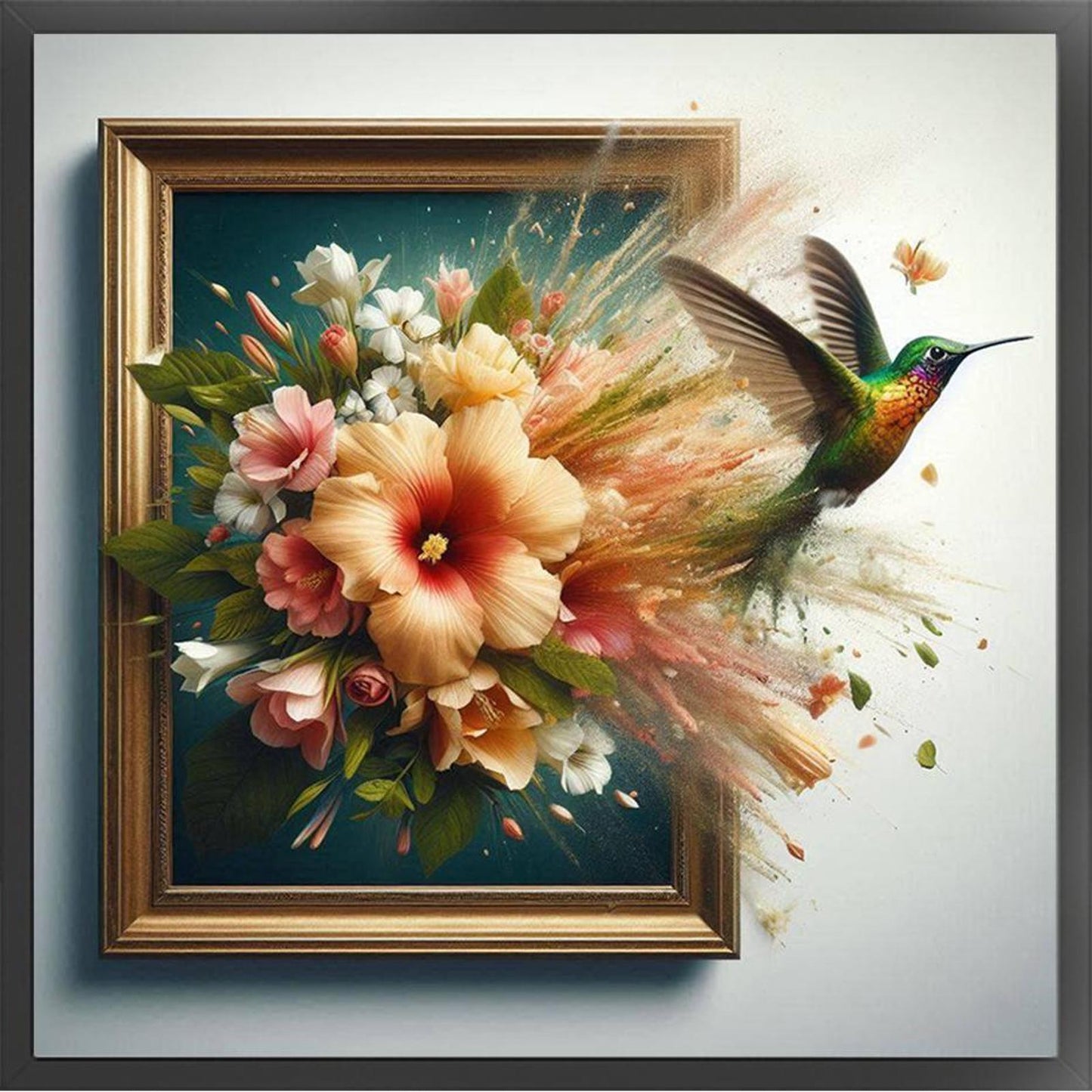 Hummingbird Out Of Frame - Full 14CT Counted Cross Stitch 40x40CM - Yishu