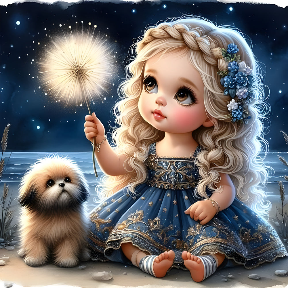 Cute Child 40*40CM(Canvas) Full Round Drill Diamond Painting