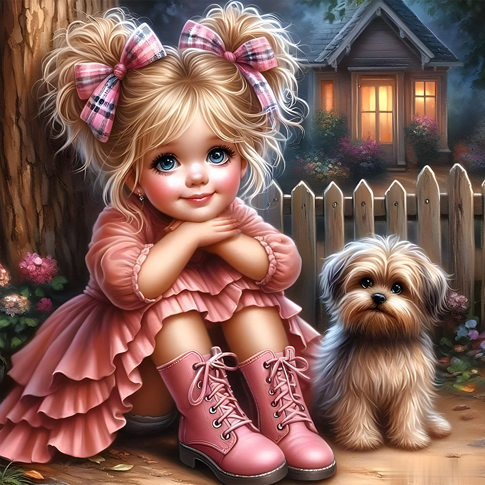 Cute Child 40*40CM(Canvas) Full Round Drill Diamond Painting