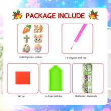 Load image into Gallery viewer, 6Pcs Happy Easter Theme DIY Diamond Painting Magnets Kit for Art Crafts Gift
