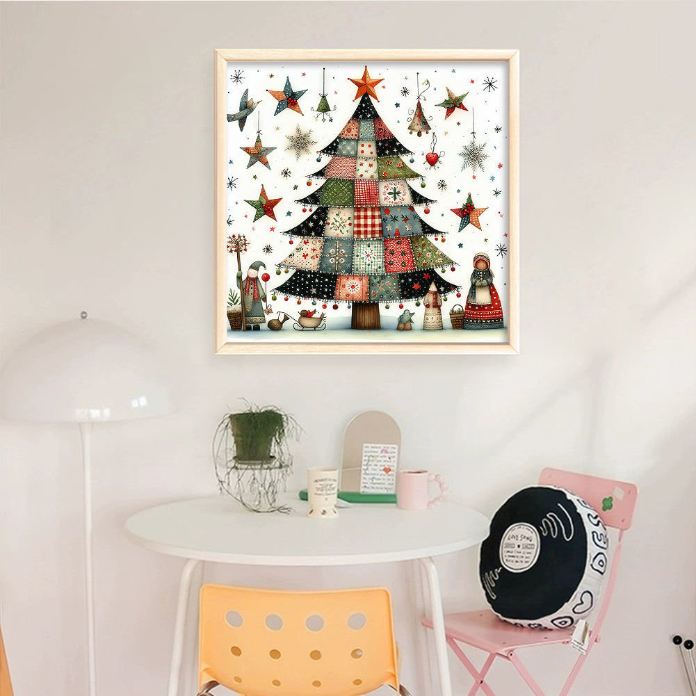 Stitched Christmas Tree - Full 11CT Counted Cross Stitch 50x50CM - Yishu