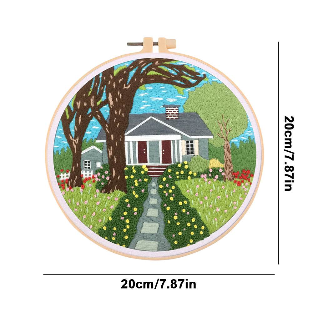 Paradise - DIY Embroidery Cross Stitch Kit with Pattern Cotton Threads Needles Hoop 30x30CM/11.81x11.81in