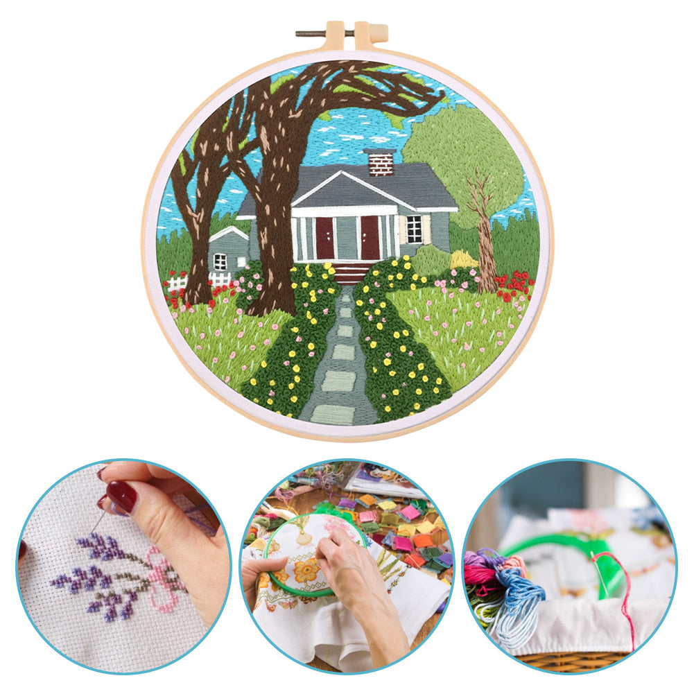 Paradise - DIY Embroidery Cross Stitch Kit with Pattern Cotton Threads Needles Hoop 30x30CM/11.81x11.81in
