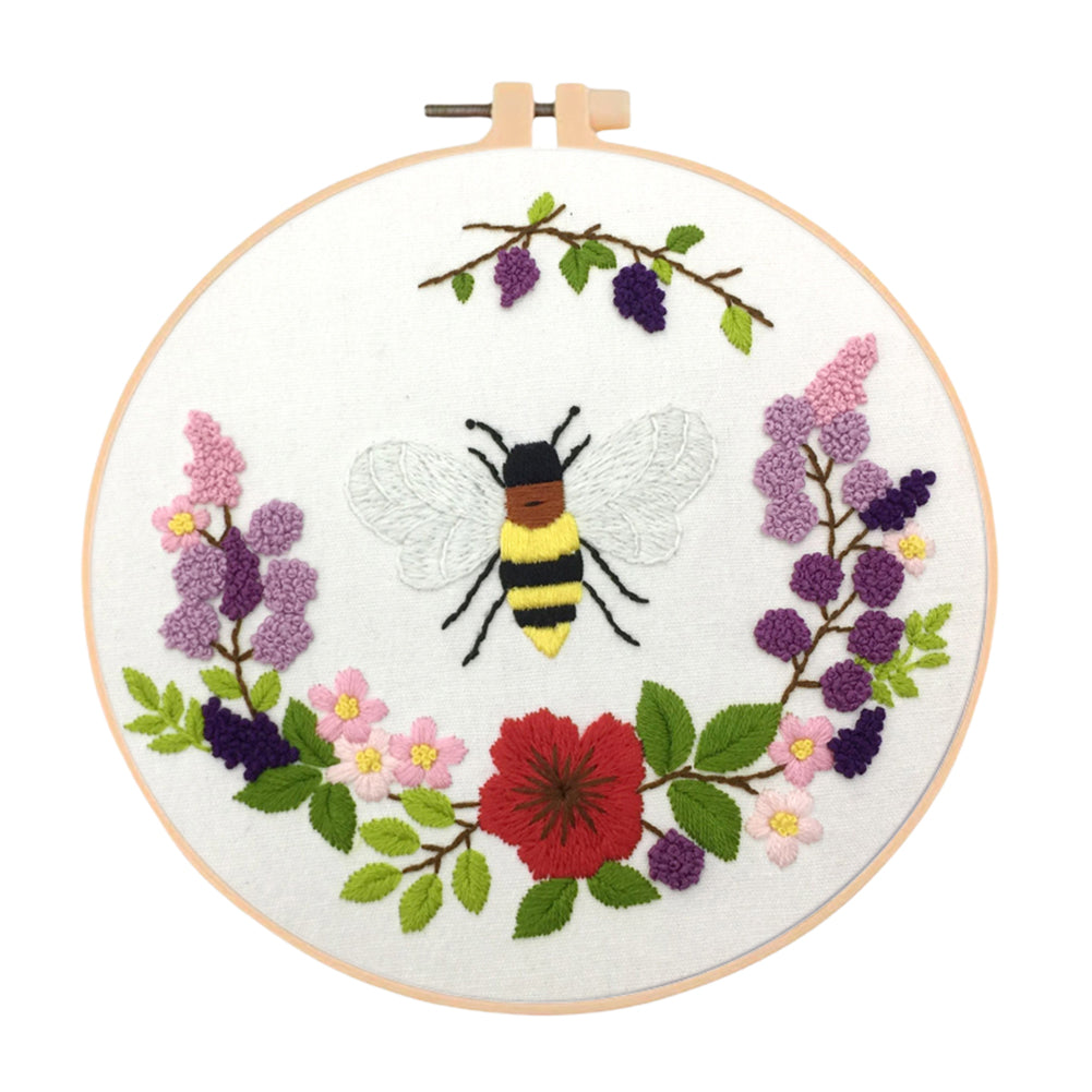Whispers Among Flowers - DIY Embroidery Cross Stitch Kit with Pattern Cotton Threads Needles Hoop 30x30CM/11.81x11.81in