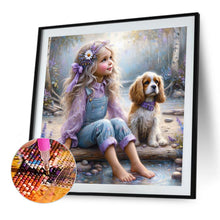 Load image into Gallery viewer, Cute Girl 30*30CM(Canvas) Full Round Drill Diamond Painting
