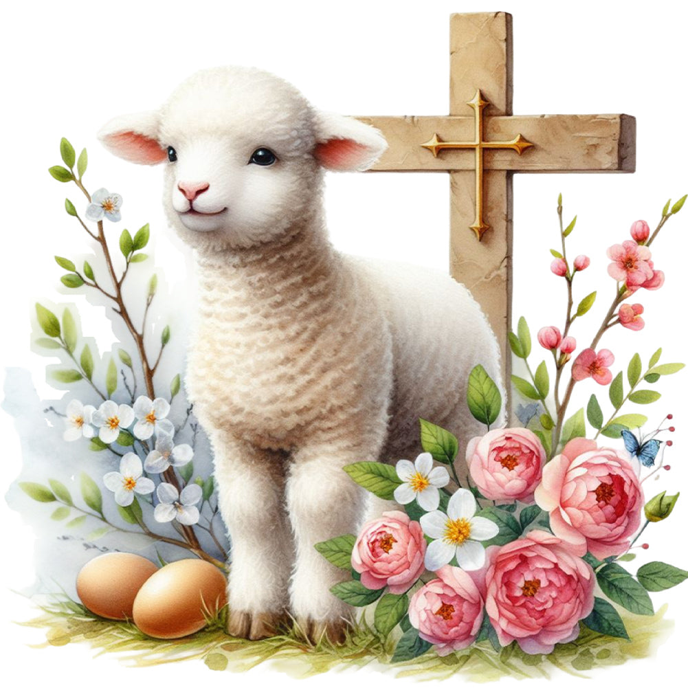 Easter Sheep 30*30CM(Canvas) Full Round Drill Diamond Painting