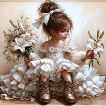 Load image into Gallery viewer, Girl In A Wedding Dress With Lilies 40*40CM(Canvas) Full Round Drill Diamond Painting
