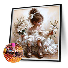 Load image into Gallery viewer, Girl In A Wedding Dress With Lilies 40*40CM(Canvas) Full Round Drill Diamond Painting
