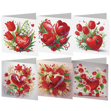 Load image into Gallery viewer, 6Pcs Valentines Day Diamond Painting Greeting Card for Adults Beginners
