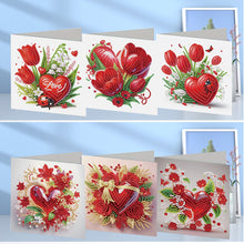 Load image into Gallery viewer, 6Pcs Valentines Day Diamond Painting Greeting Card for Adults Beginners
