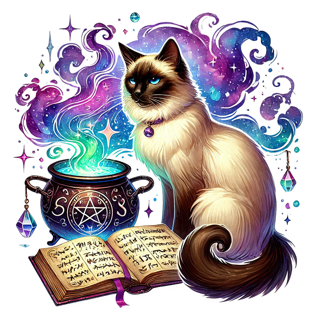 Cat 30*30CM(Canvas) Full Round Drill Diamond Painting