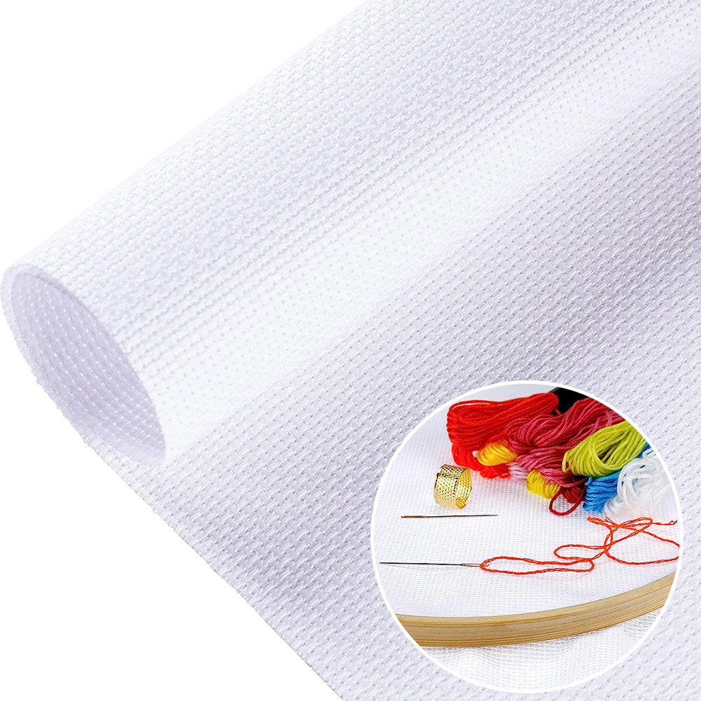 2PCS 11 Count Aida Cloth Cotton Cross Stitch Cloth Multi-Function for Embroidery