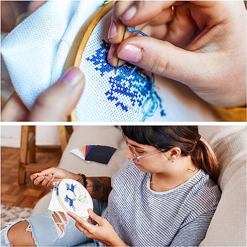 2PCS 11 Count Aida Cloth Cotton Cross Stitch Cloth Multi-Function for Embroidery
