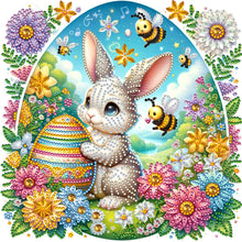 Load image into Gallery viewer, Easter Bee And Egg Bunny 30*30CM(Canvas) Partial Special Shaped Drill Diamond Painting
