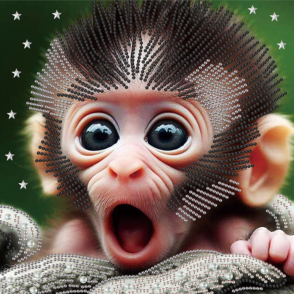 Crazy Monkey 30*30CM(Canvas) Partial Special Shaped Drill Diamond Painting