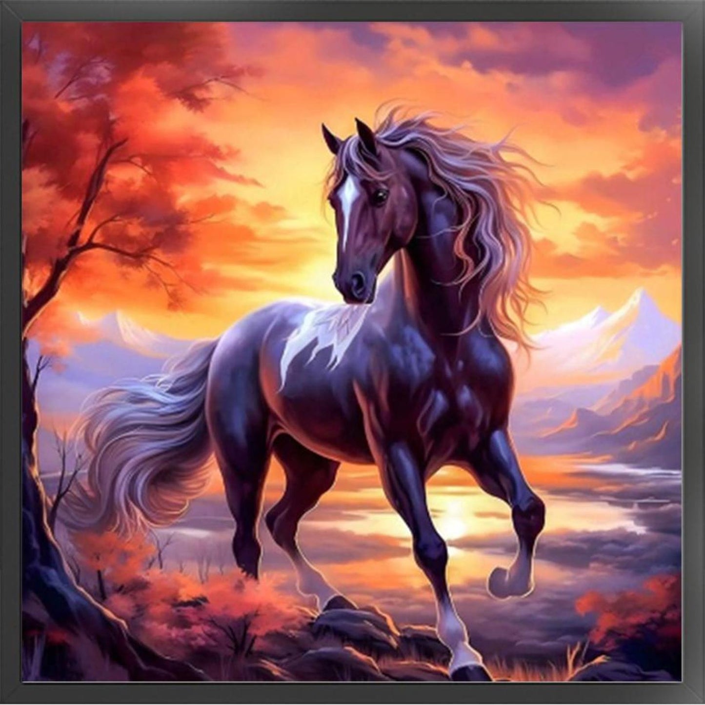 Running Horse - Full 11CT Stamped Cross Stitch 40x40CM - Yishu