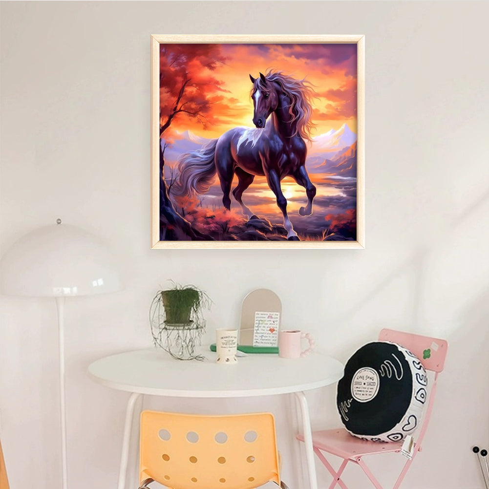 Running Horse - Full 11CT Stamped Cross Stitch 40x40CM - Yishu