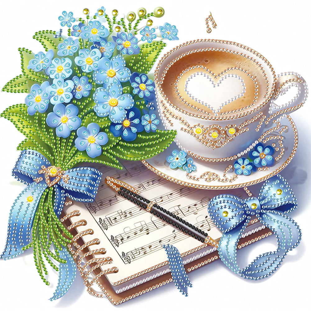 Coffee Bouquet 30*30CM(Canvas) Partial Special Shaped Drill Diamond Painting