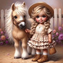 Load image into Gallery viewer, Cute Girl With Big Eyes 40*40CM(Canvas) Full Round Drill Diamond Painting
