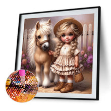 Load image into Gallery viewer, Cute Girl With Big Eyes 40*40CM(Canvas) Full Round Drill Diamond Painting
