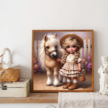 Load image into Gallery viewer, Cute Girl With Big Eyes 40*40CM(Canvas) Full Round Drill Diamond Painting
