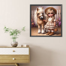 Load image into Gallery viewer, Cute Girl With Big Eyes 40*40CM(Canvas) Full Round Drill Diamond Painting

