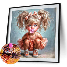 Load image into Gallery viewer, Cute Big-Eyed Girl 40*40CM(Canvas) Full Round Drill Diamond Painting
