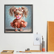 Load image into Gallery viewer, Cute Big-Eyed Girl 40*40CM(Canvas) Full Round Drill Diamond Painting
