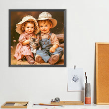 Load image into Gallery viewer, Childhood Sweethearts 40*40CM(Canvas) Full Round Drill Diamond Painting
