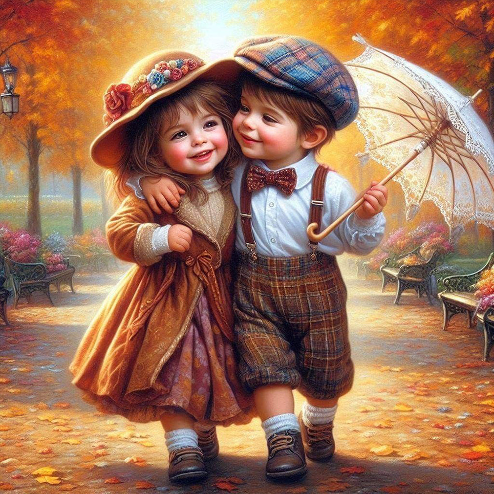 Childhood Sweethearts 40*40CM(Canvas) Full Round Drill Diamond Painting