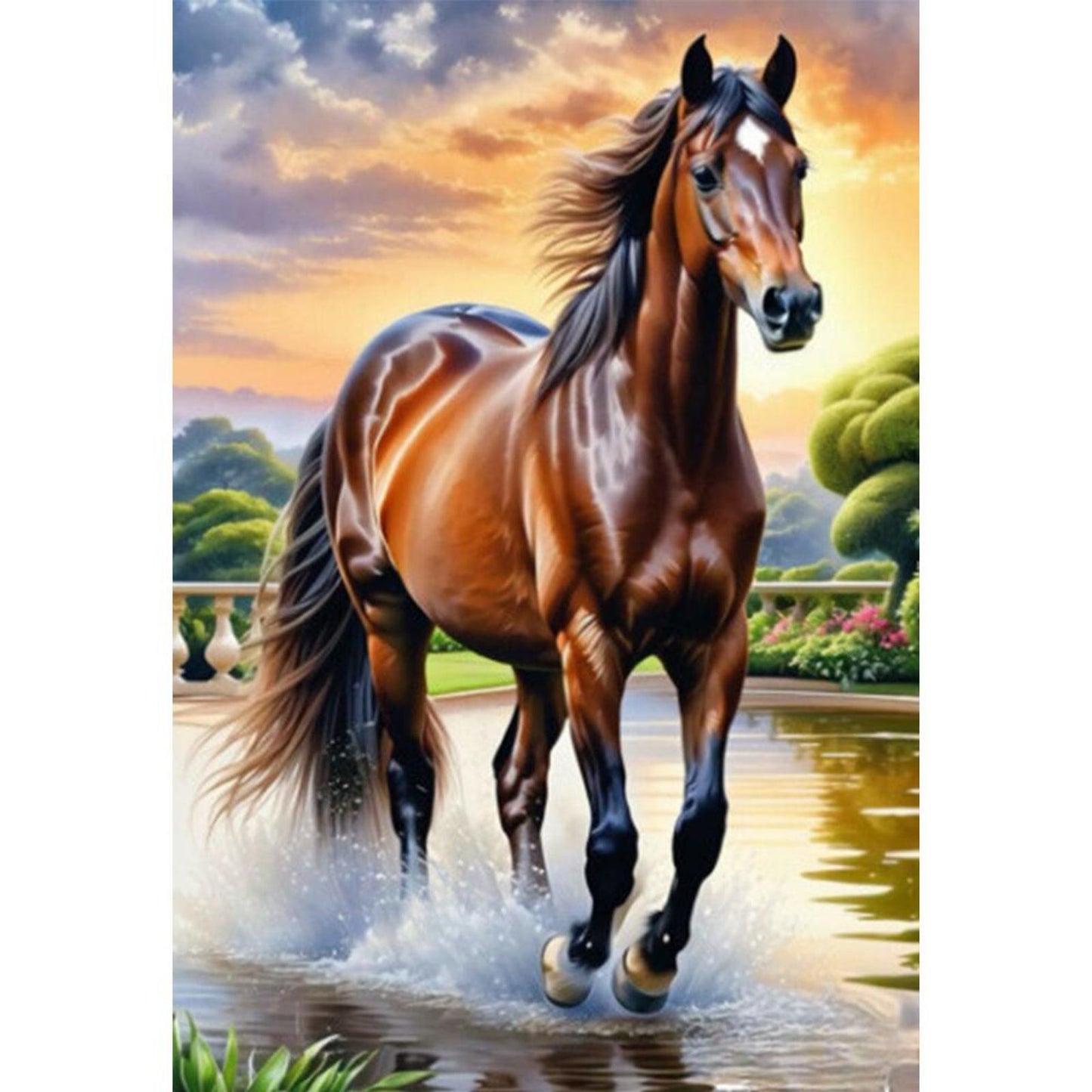 Horse - Full 11CT Stamped Cross Stitch 35x50CM - Yishu