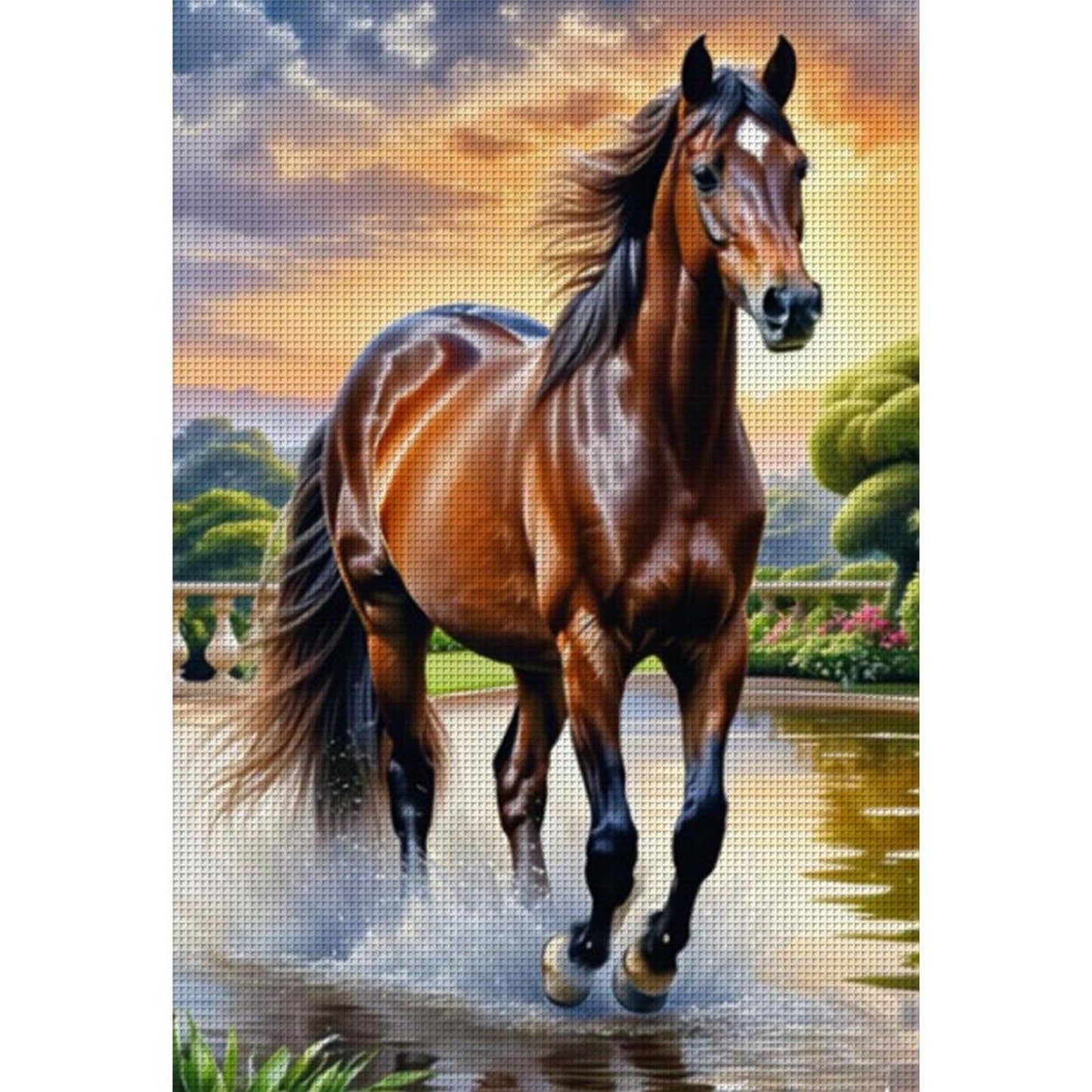 Horse - Full 11CT Stamped Cross Stitch 35x50CM - Yishu