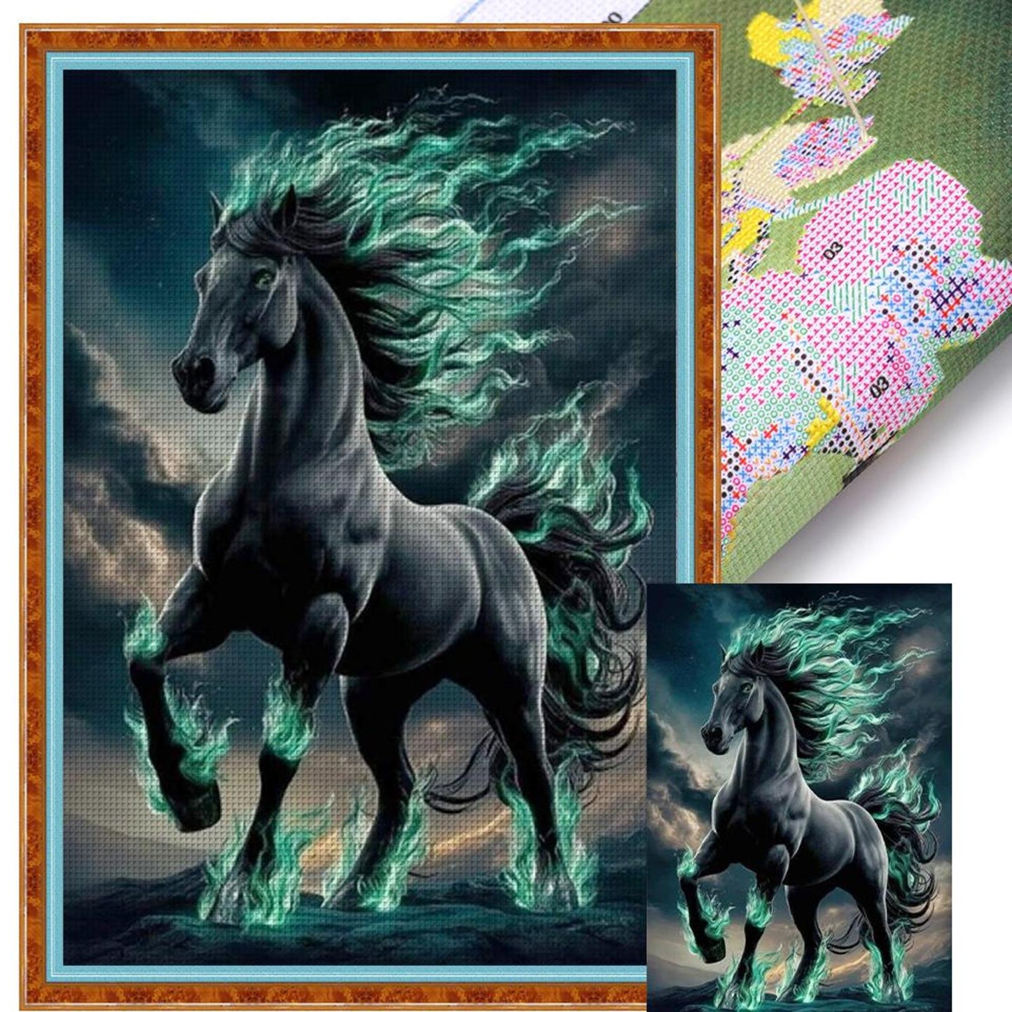 Horse - Full 11CT Stamped Cross Stitch 35x50CM - Yishu