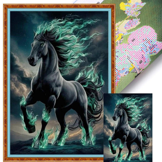 Horse - Full 11CT Stamped Cross Stitch 35x50CM - Yishu