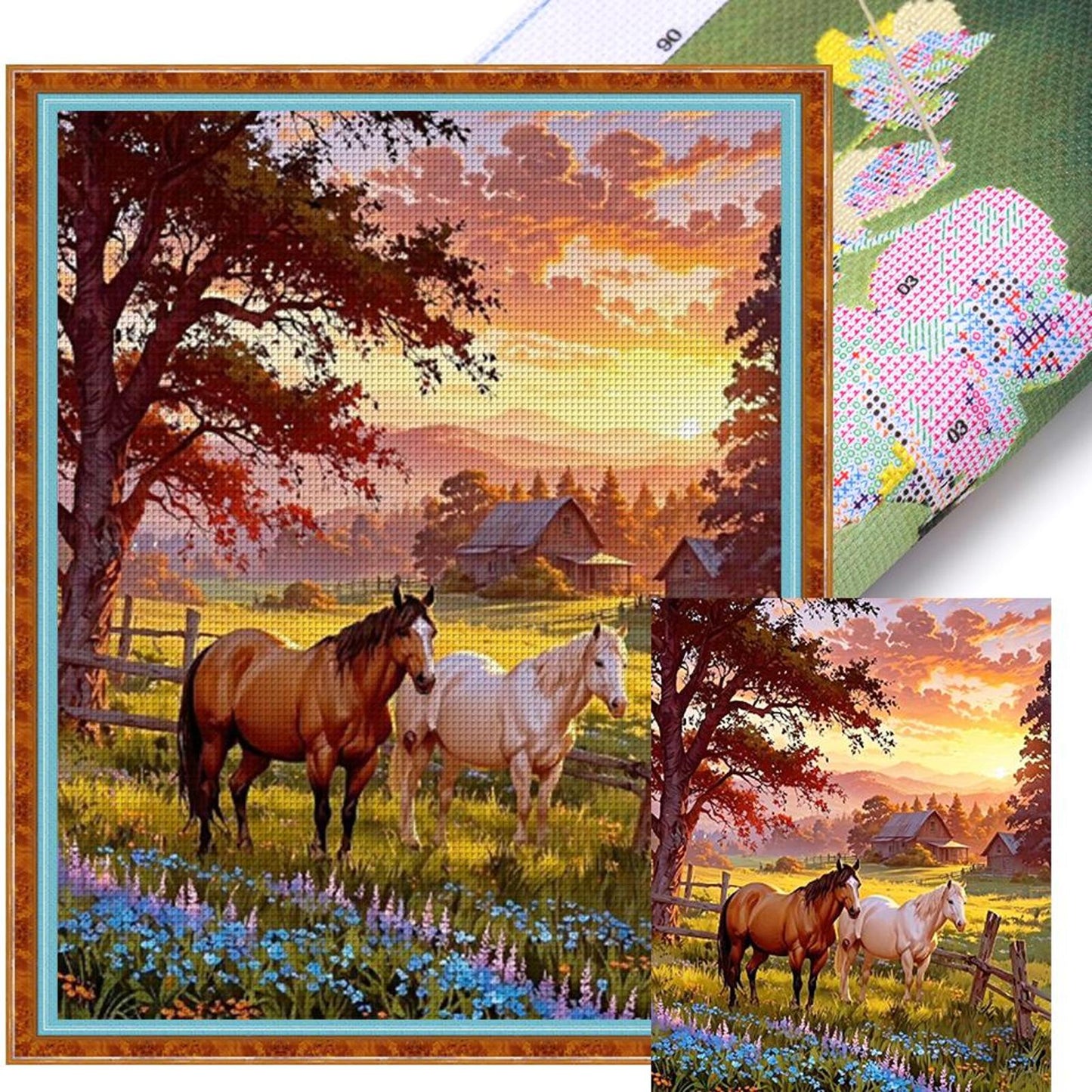 Horse - Full 11CT Stamped Cross Stitch 40x50CM - Yishu