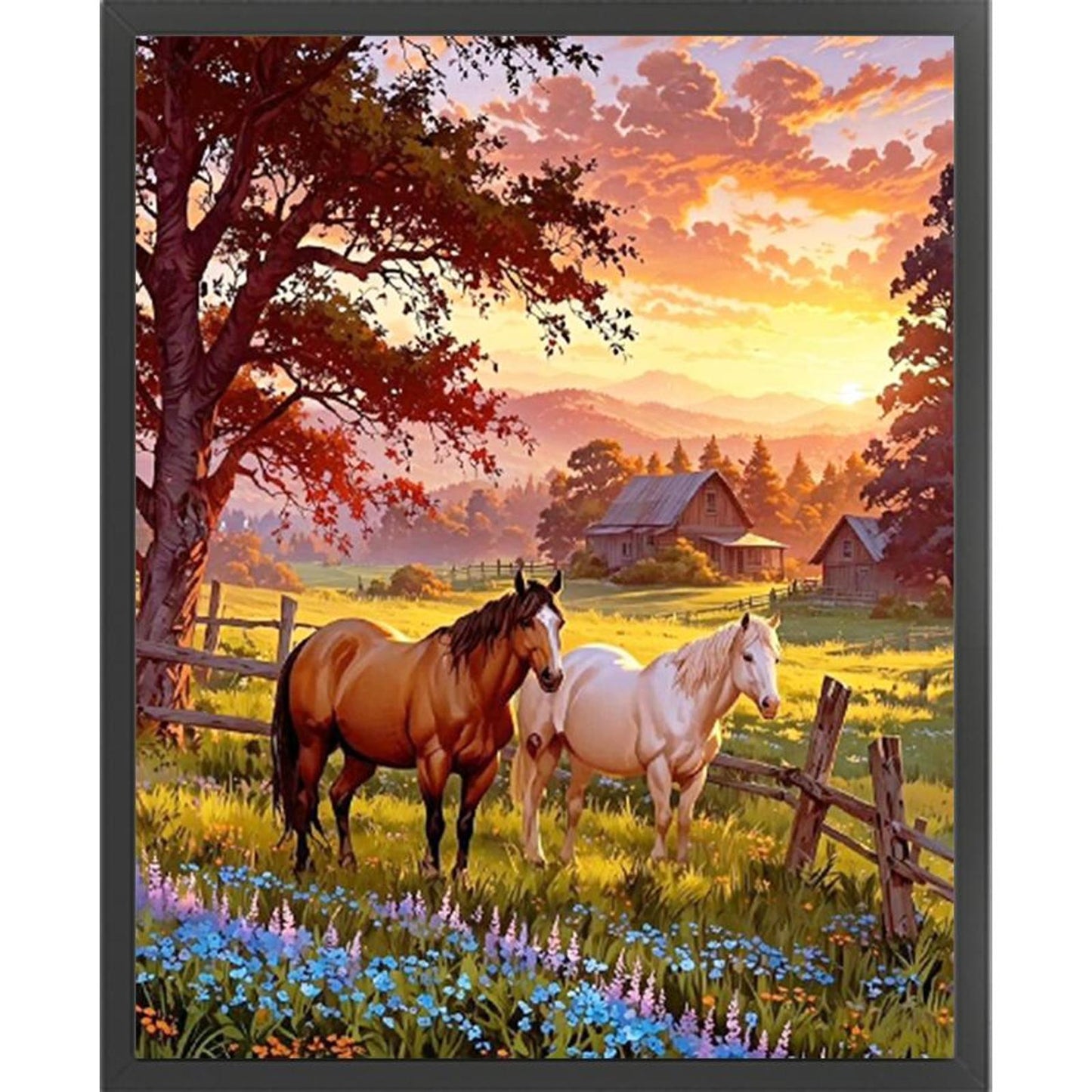 Horse - Full 11CT Stamped Cross Stitch 40x50CM - Yishu